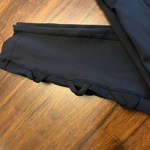 POP Fit Leggings Womens Sz S Black W/ Pockets & Mesh Calf Panel Athleisure Gym - Picture 2 of 10